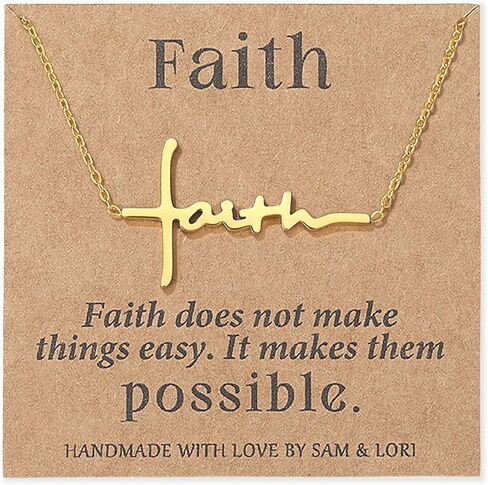 SAM & LORI Faith Cross Necklace for Women-Adjustable-Waterproof-Spiritual Jewelry for Daily-wear/Gifts for Her in Kuwait