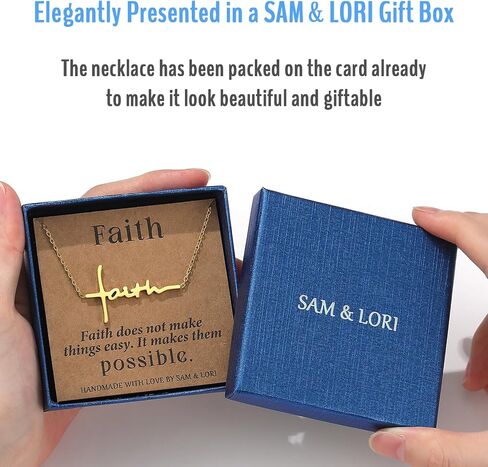 قلادة Sam & Lori Faith Cross للنساء المجوهرات القابلة للتكيف معها للسيدات من أجل الالتزام اليومي/الهدايا لها in Kuwait