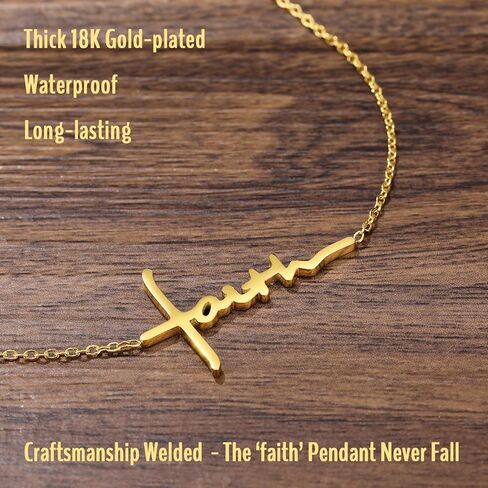 SAM & LORI Faith Cross Necklace for Women-Adjustable-Waterproof-Spiritual Jewelry for Daily-wear/Gifts for Her in Kuwait