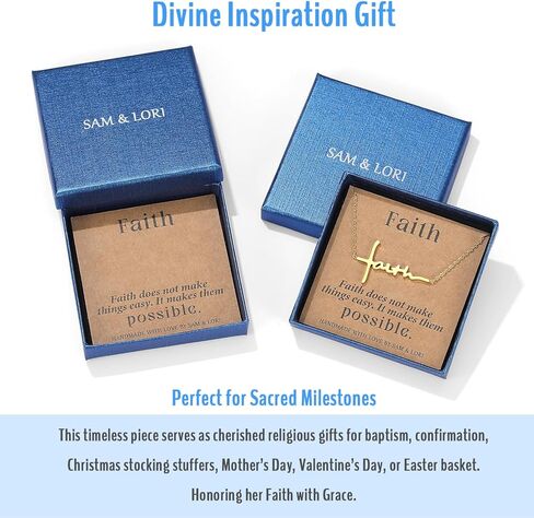 SAM & LORI Faith Cross Necklace for Women-Adjustable-Waterproof-Spiritual Jewelry for Daily-wear/Gifts for Her in Kuwait