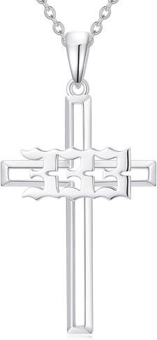 Proess Angel Number Necklace Sterling Silver Cross 111 222 333 444 Angel Number Number Humerology Hights for Women Men Men in Saudi Arabia