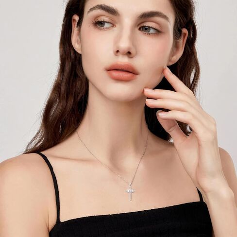 Proess Angel Number Necklace Sterling Silver Cross 111 222 333 444 Angel Number Number Humerology Hights for Women Men Men in Saudi Arabia