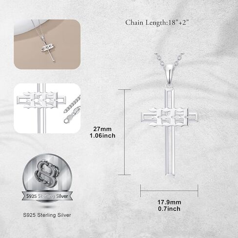 Proess Angel Number Necklace Sterling Silver Cross 111 222 333 444 Angel Number Number Humerology Hights for Women Men Men in Saudi Arabia