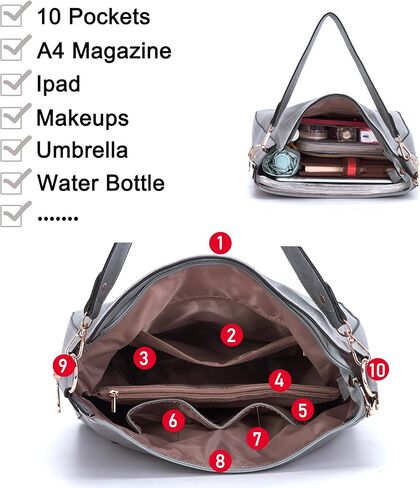 Large Crossbody Purses Set For Women Shoulder Tote Handbags Ladies Hobo Bags With Matching Wallet 4PCS in Kuwait