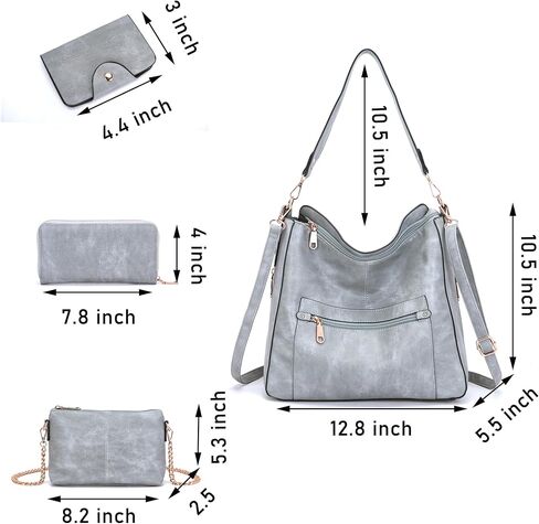 Large Crossbody Purses Set For Women Shoulder Tote Handbags Ladies Hobo Bags With Matching Wallet 4PCS in Kuwait