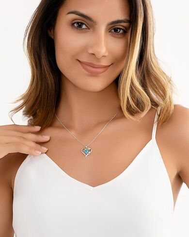Rose Love Heart Pendant Necklaces for Women, Birthday or Mother's Day Gifts for Ladies, Silver Jewelry with Crystals, Anniversary for Wife Mom Girlfriend Her in Saudi Arabia