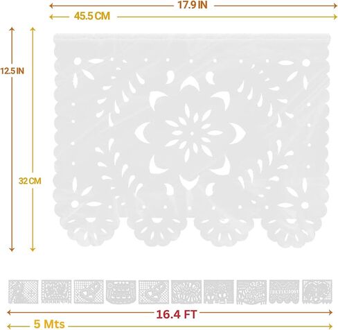 مكسيكي 50 قدم / 15 مترًا (3 عبوات) زفاف بيكدو بيكادو لافتة (بلاستيك) زفاف بودا كاسادوس موضوع فييستا سينو دي مايو لافتات خارج البوب ​​المكسيكي بيكادو ديكور ديكورات in Kuwait