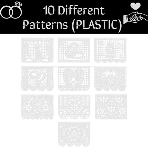 مكسيكي 50 قدم / 15 مترًا (3 عبوات) زفاف بيكدو بيكادو لافتة (بلاستيك) زفاف بودا كاسادوس موضوع فييستا سينو دي مايو لافتات خارج البوب ​​المكسيكي بيكادو ديكور ديكورات in Kuwait