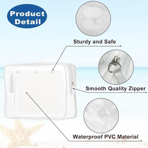 Clear Insert Bag Accessories for Beach Tote Bag, Clear Travel Storage Inner Pouch for Cosmetic, Toiletry & Makeup Brush Organizer Divider in Saudi Arabia