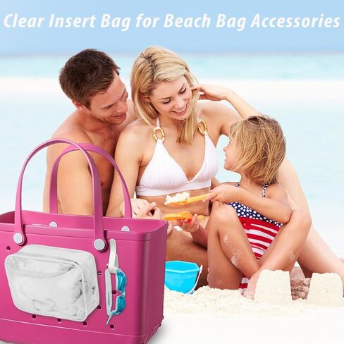 Clear Insert Bag Accessories for Beach Tote Bag, Clear Travel Storage Inner Pouch for Cosmetic, Toiletry & Makeup Brush Organizer Divider in Saudi Arabia