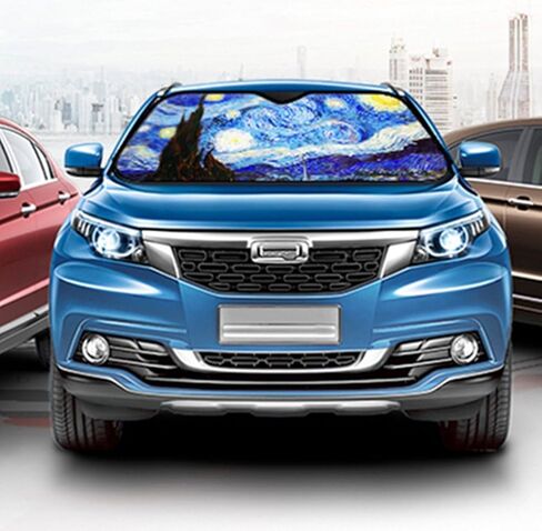 Van Gogh Starry Sky Car Windshield Sun Shade Universal Fit Car Sunshade-Keep Your Vehicle Cool. UV Sun and Heat Reflector in Saudi Arabia