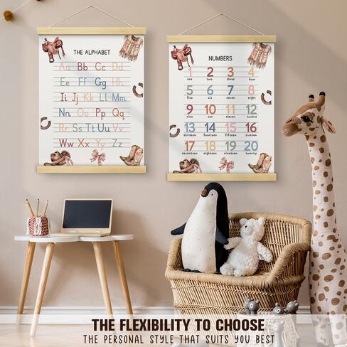 ملصقات ABC للأطفال الصغار ، الملصقات التعليمية للأطفال الصغار 1-3 ، ملصق تعليمي صغير مع إطارات خشبية ، ديكور غرفة حضانة ملصقات الأبجدية ، ديكور حضانة وودلاند ، مجموعة 12x16 بوصة من 2 (B01) in Kuwait