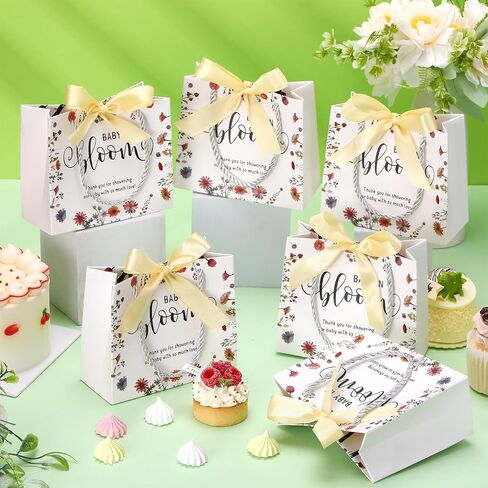 Spakon 25 Pack Bee Baby Shower Favors Favors Gift Facs Goodie Bass with Handles and Bow Ribbon for Baby Shower Gown in Saudi Arabia