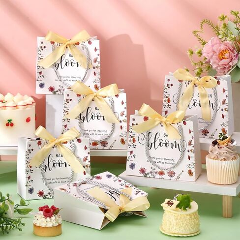 Spakon 25 Pack Bee Baby Shower Favors Favors Gift Facs Goodie Bass with Handles and Bow Ribbon for Baby Shower Gown in Saudi Arabia