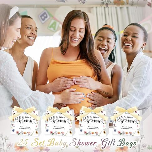 Spakon 25 Pack Bee Baby Shower Favors Favors Gift Facs Goodie Bass with Handles and Bow Ribbon for Baby Shower Gown in Saudi Arabia