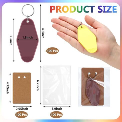 Nosiny 300 PCS فارغ موتيل مفتاح سلسلة 25 ألوان التسامي سلسلة مفاتيح الفندق تشمل 100 سلاسل مفتاح الفندق العتيق in Saudi Arabia