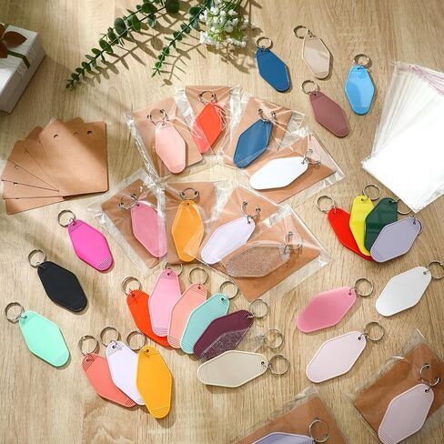 Nosiny 300 PCS فارغ موتيل مفتاح سلسلة 25 ألوان التسامي سلسلة مفاتيح الفندق تشمل 100 سلاسل مفتاح الفندق العتيق in Saudi Arabia