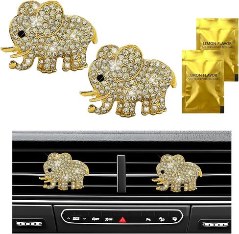 2 PCS CAR CAR CAR CAR CLIP ، Crystal Heart Air Air Criteners Diffuser Diffuser Clip ، Rhinestone Air Conference Clip for Women Girls ، Interior Decor Car Accessories (Heart ، Blue) in Saudi Arabia