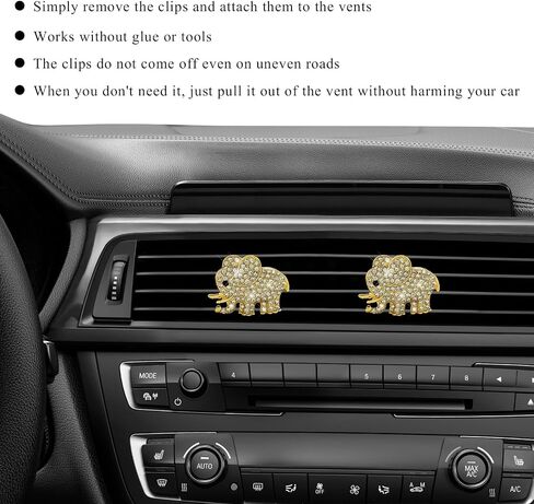 2 PCS CAR CAR CAR CAR CLIP ، Crystal Heart Air Air Criteners Diffuser Diffuser Clip ، Rhinestone Air Conference Clip for Women Girls ، Interior Decor Car Accessories (Heart ، Blue) in Saudi Arabia