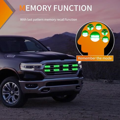 Nilight 8PCS Led Strobe Lights with Controller 12V 24V Sync Feature Amber White Strobe Light 12 LED Surface Mount Emergency Hazard Warning Lights with Strobe Controller for Vehicle Car Truck RV ATV in Saudi Arabia