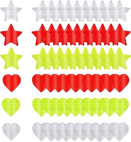 60Pcs Reflective Stickers, 3 Colors Safety Reflective Sticker Waterproof Reflector Tape Sticker for Clothing Vehicle Bicycle Motorcycle in Saudi Arabia