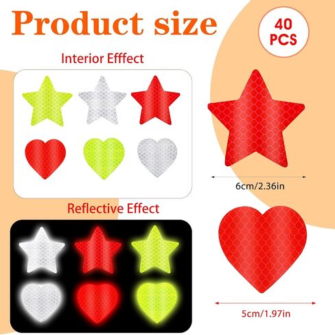 60Pcs Reflective Stickers, 3 Colors Safety Reflective Sticker Waterproof Reflector Tape Sticker for Clothing Vehicle Bicycle Motorcycle in Saudi Arabia