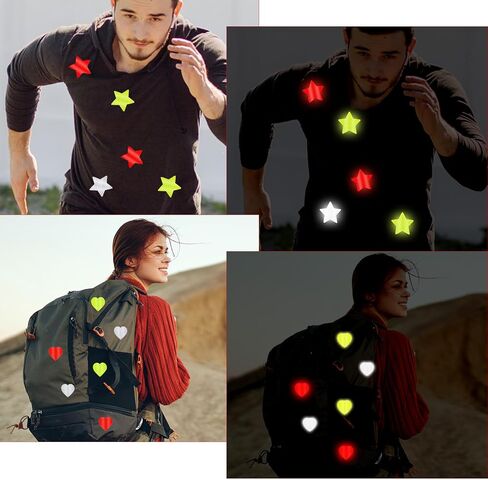 60Pcs Reflective Stickers, 3 Colors Safety Reflective Sticker Waterproof Reflector Tape Sticker for Clothing Vehicle Bicycle Motorcycle in Saudi Arabia