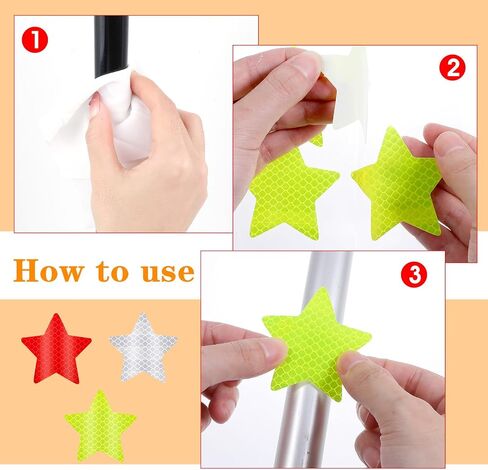 60Pcs Reflective Stickers, 3 Colors Safety Reflective Sticker Waterproof Reflector Tape Sticker for Clothing Vehicle Bicycle Motorcycle in Saudi Arabia