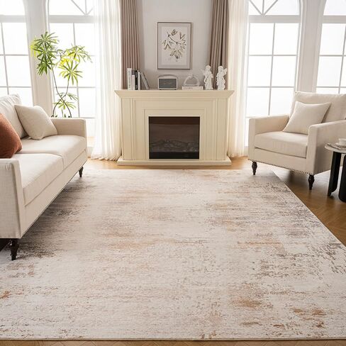 Area Rugs 9x12 for Living Room - Large Machine Washable Non Slip Vintage Rug for Bedroom - Low Pile Lightweight Print Floor Carpet for Dining Room,Home Office (Vintage Blush, 9'x12') in Saudi Arabia