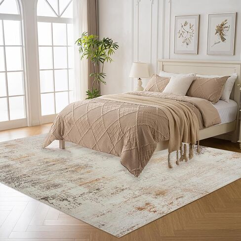 Area Rugs 9x12 for Living Room - Large Machine Washable Non Slip Vintage Rug for Bedroom - Low Pile Lightweight Print Floor Carpet for Dining Room,Home Office (Vintage Blush, 9'x12') in Saudi Arabia