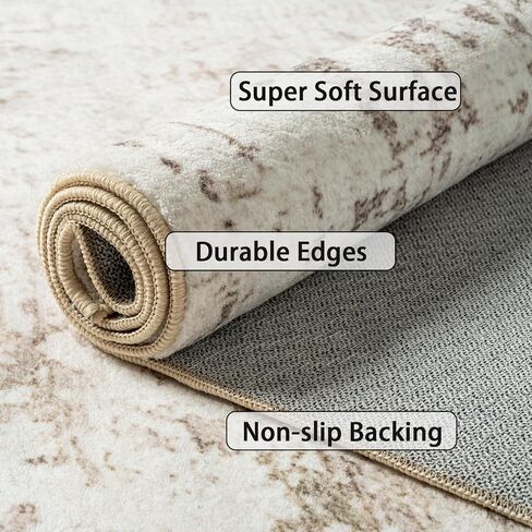 Area Rugs 9x12 for Living Room - Large Machine Washable Non Slip Vintage Rug for Bedroom - Low Pile Lightweight Print Floor Carpet for Dining Room,Home Office (Vintage Blush, 9'x12') in Saudi Arabia