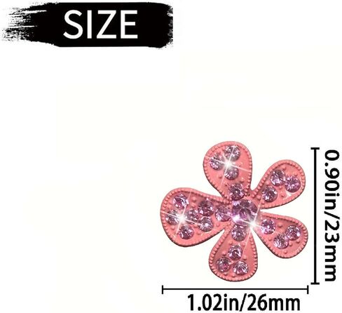 6 PCS PINK Bling Flower Veat Clips ، Cute Daisy Car Air Criteners Vents Clips Car Diffuser Rhinestone Decoration Interior Decord Decories Pling Pling Excessories for Women Girls in Saudi Arabia