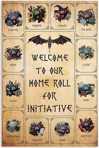Super Durable Retro Metal Sign D&D Knowledge Dungeons And Dragons Player'S Rules Game Poster Wall Iron Wall Decor Cafe Courtyard Garden Decor Farm House Sign Art Prints 12x16 Inch in Saudi Arabia