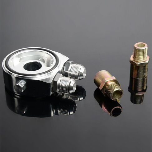 NEW 19Row AN10 Universal Engine Transmission Oil Cooler Kit with Filter Adaptor Hose End,Silver in Saudi Arabia