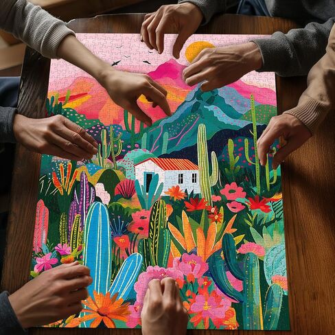 Landscape Puzzles for Adults 1000 Pieces, Flower Mountain Puzzle Art, Lake Scenic Jigsaw Puzzles for Adults in Saudi Arabia