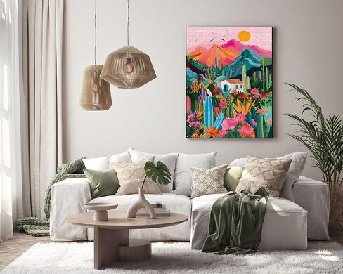 Landscape Puzzles for Adults 1000 Pieces, Flower Mountain Puzzle Art, Lake Scenic Jigsaw Puzzles for Adults in Saudi Arabia