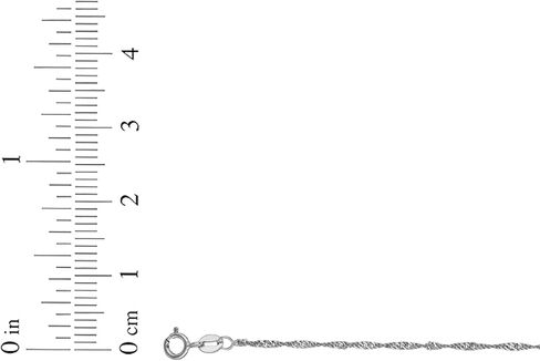 Floreo 14k White Gold .8mm or 1.1mm or 1.3mm or 1.8mm Singapore Chain Necklace in Kuwait