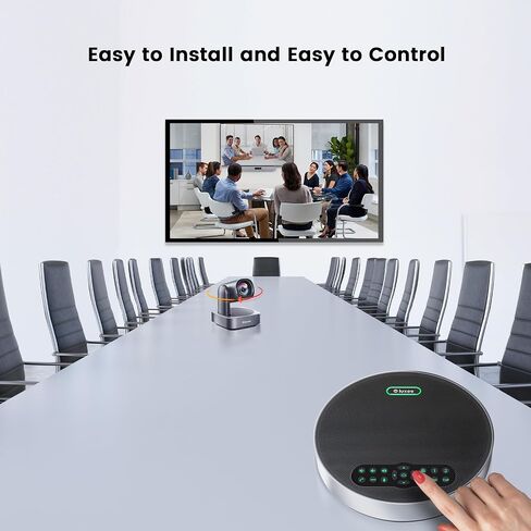 All-in-One PTZ 4K 12X Optical Zoom Video Conference Room Camera System with Bluetooth Speakerphone 2 Expansion Mics HDMI 78° Wide View Angle Lens Works with Zoom Webex for Large Meeting Room in Kuwait
