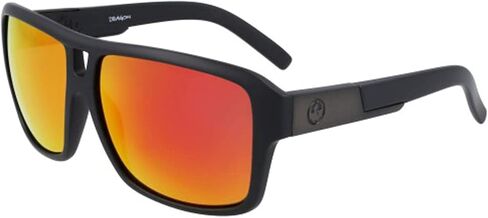 التنين رجال النظارات الشمسية المربى - إطار أسود غير لامع | LL Red Ion Lens in Saudi Arabia