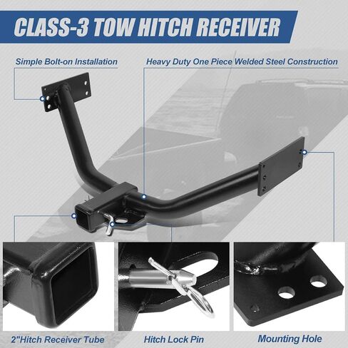 Auto Dynasty 2 Inches Class 3 Trailer Hitch Receiver Compatible with Acura MDX 07-13 in Saudi Arabia