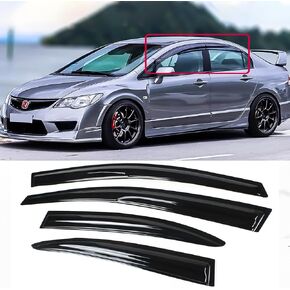FITS 2006-2011 Honda Civic Sedan JDM 3D Wavy Mugen Style Window Visor RAIN Guard in Saudi Arabia