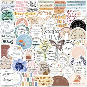 50PCS Inspirational Christian Stickers, Jesus Bible Verse Stickers for Scrapbook Journaling Planner, Motivational Jesus Faith Sticker for Vision Board Water Bottles Laptop in Kuwait