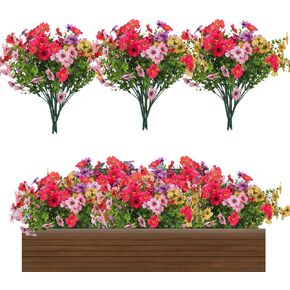 50 حزم الزهور الاصطناعية في الهواء الطلق الربيع UV مقاوم القرد القرد العشب ديزي الزهور لحديقة شرفة نافذة صندوق خارج ديكور (البصل) in Kuwait
