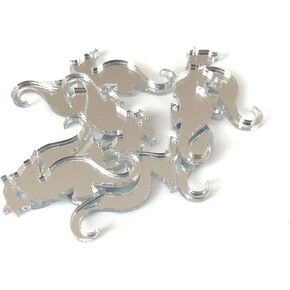 إبداعات رائعة للغاية على شكل فرس Seahorse ، مجموعة من 10 ، العديد من الألوان ، أكريليك مقاوم ، مرآة فضية ، حزمة من 10 × 7 سم in Kuwait