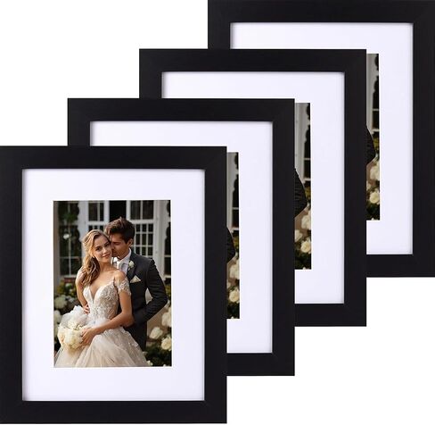 11x14 مجموعة إطار صورة من 4 ، إطارات صور خشبية طبيعية 11 × 14 مع الزجاج plexi ، عرض 8x10 مع حصيرة أو 11x14 بدون حصيرة ، شاشة الطاولة أو شنق الجدار. in Saudi Arabia
