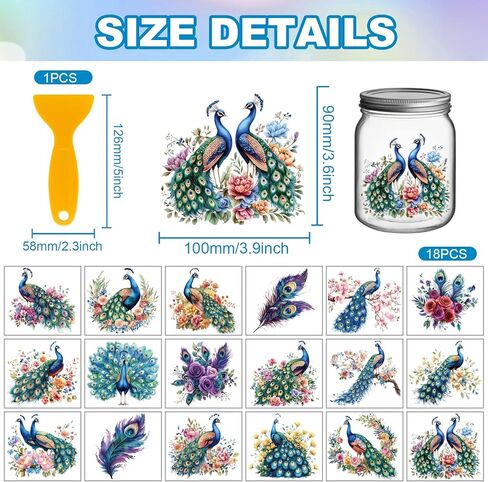 GLOBLELAND 18 Sheets Fantasy Dragon Transfer Stickers 3.9x3.6inch Magic Flower Colorful Decal Castle Rub on Transfer for Furniture Vase Glass Art Crafts Decorations in Kuwait