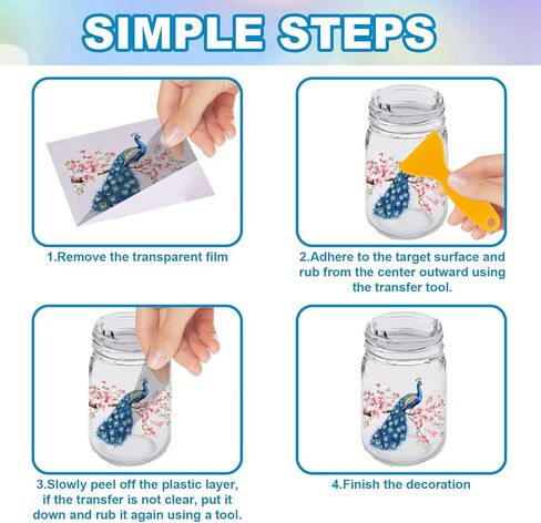 GLOBLELAND 18 Sheets Fantasy Dragon Transfer Stickers 3.9x3.6inch Magic Flower Colorful Decal Castle Rub on Transfer for Furniture Vase Glass Art Crafts Decorations in Kuwait