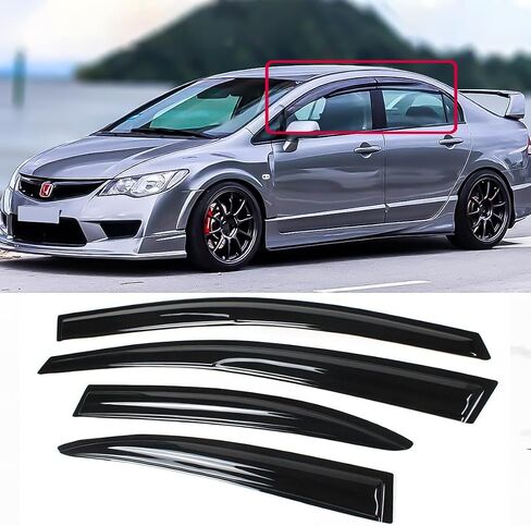 FITS 2006-2011 Honda Civic Sedan JDM 3D Wavy Mugen Style Window Visor RAIN Guard in Saudi Arabia