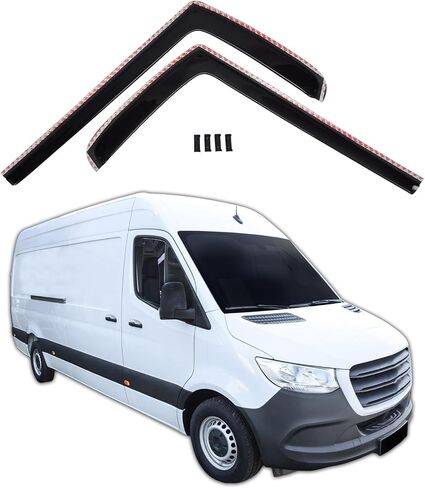 in Channel Rain Guards for Car Windows 2019-2025 Mercedes Benz Sprinter W907, Durable Window Visors Vent Deflectors 2 pcs. in Saudi Arabia