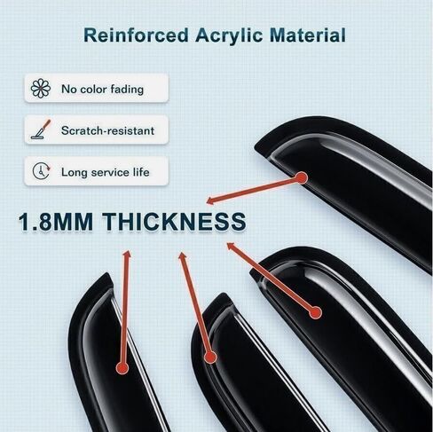 Vent deflectors Window Visors Tape-On Fit 2016-2023 Toyota Tacoma Accessories Double Cab-4pcs Rain Guards,2016 2017 2018 2019 2020 2021 2022 2023 in Saudi Arabia
